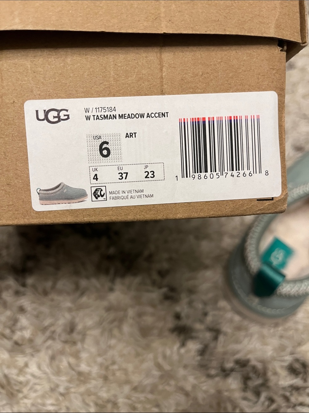 UGG Women's Tasman Meadow Suede Evolution Clog Slippers. US size 6. New in box. - Picture 8 of 8